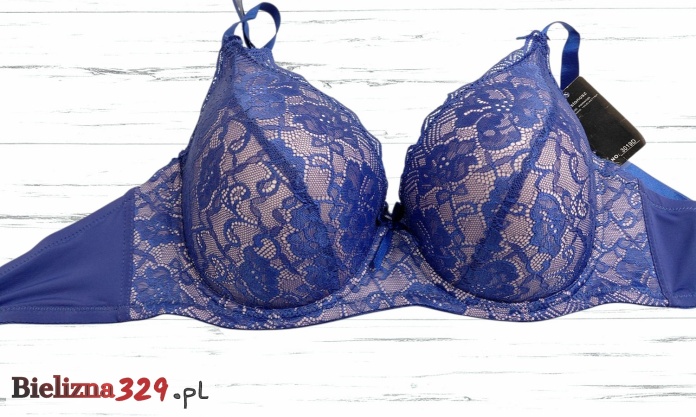 Biustonosz granatowy koronkowy